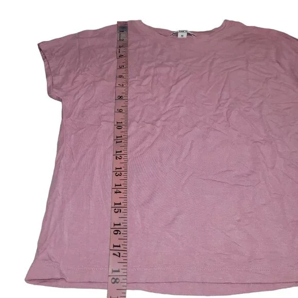 NWT Bar III Crew-Neck Cropped Top Short Sleeve Pink Size XS - Picture 8 of 8